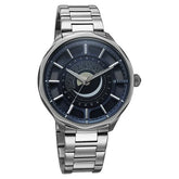 Titan Stellar Analog Men's Watch with Sun Moon Phase and Blue Dial and Silver Stainless Steel Strap,  10028SM01